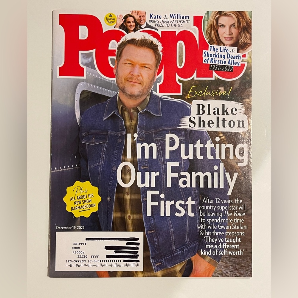 People Magazine Dec 19 2022 | Blake Shelton, Kirstie Alley, Kate Prince William